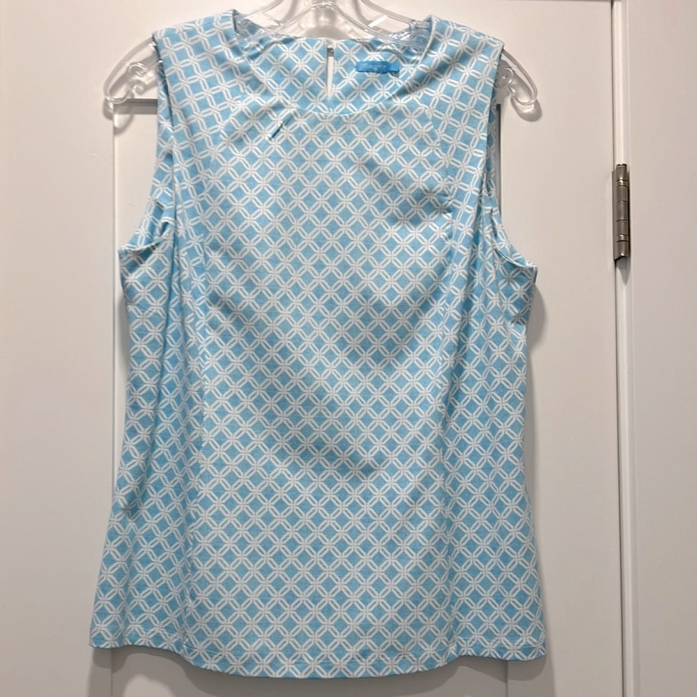J. McLAUGHLIN sz L tank in blue/white Catalina cloth (very good pre-owned)